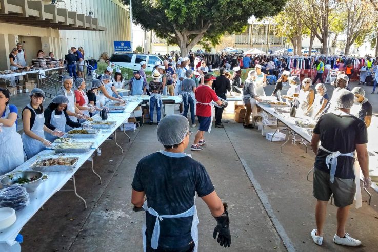 Volunteer in the Food Line